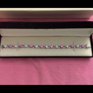 NWOT pink sapphire and opal bracelet
